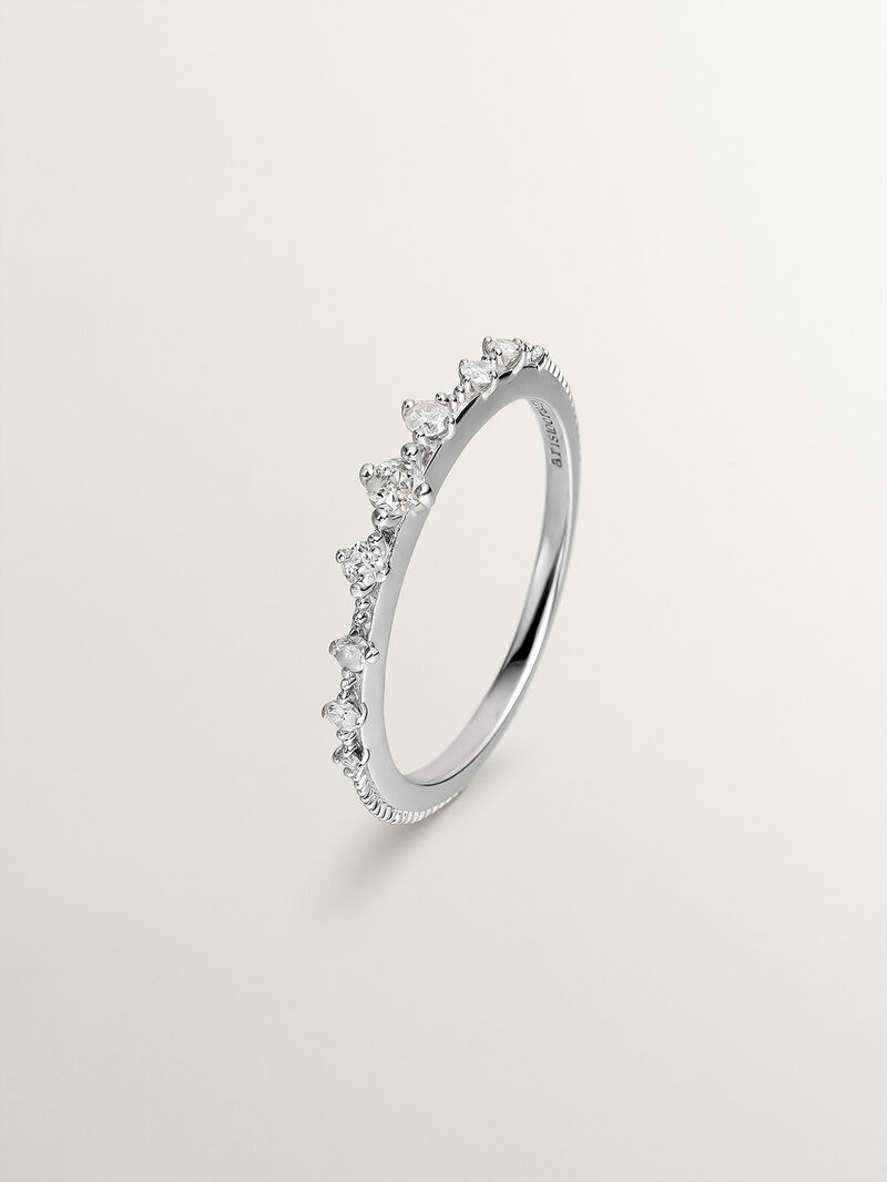 928 Silver Ring with Diamonds image number 0