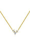 9kt gold triple diamond motif necklace, J04961-02
