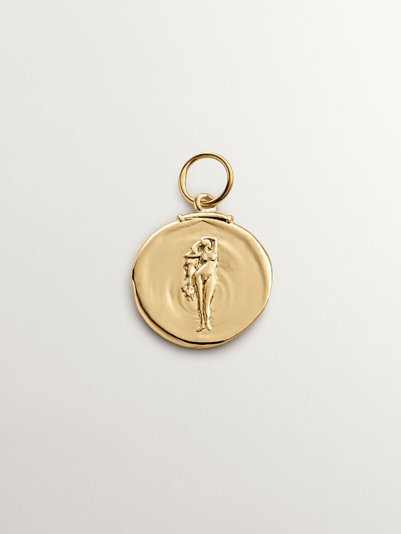 925 Silver Virgo Charm bathed in 18K Yellow Gold image number 0