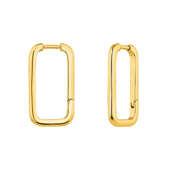 Gold-plated silver rectangular earrings  , J04644-02,hi-res
