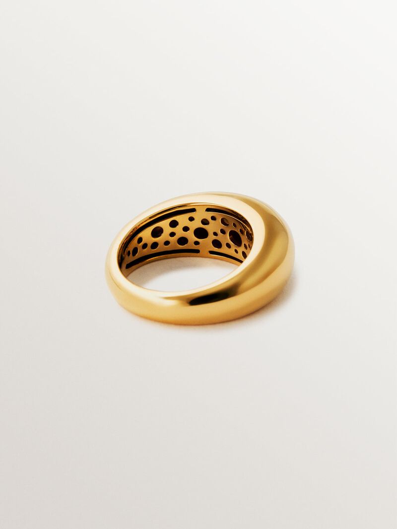 Domed 925 silver ring plated in 18K yellow gold image number 4