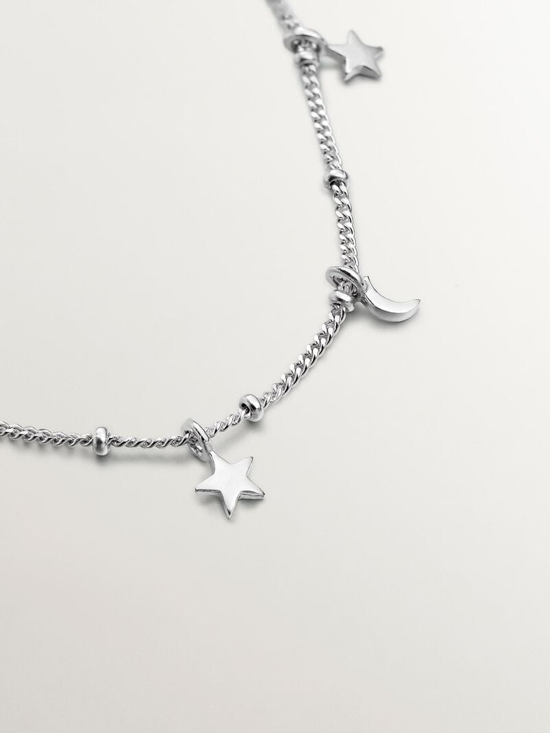 925 Silver bracelet with moons and stars image number 2