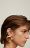 Pendientes círculo mimbre plata recubierta oro , J04417-02