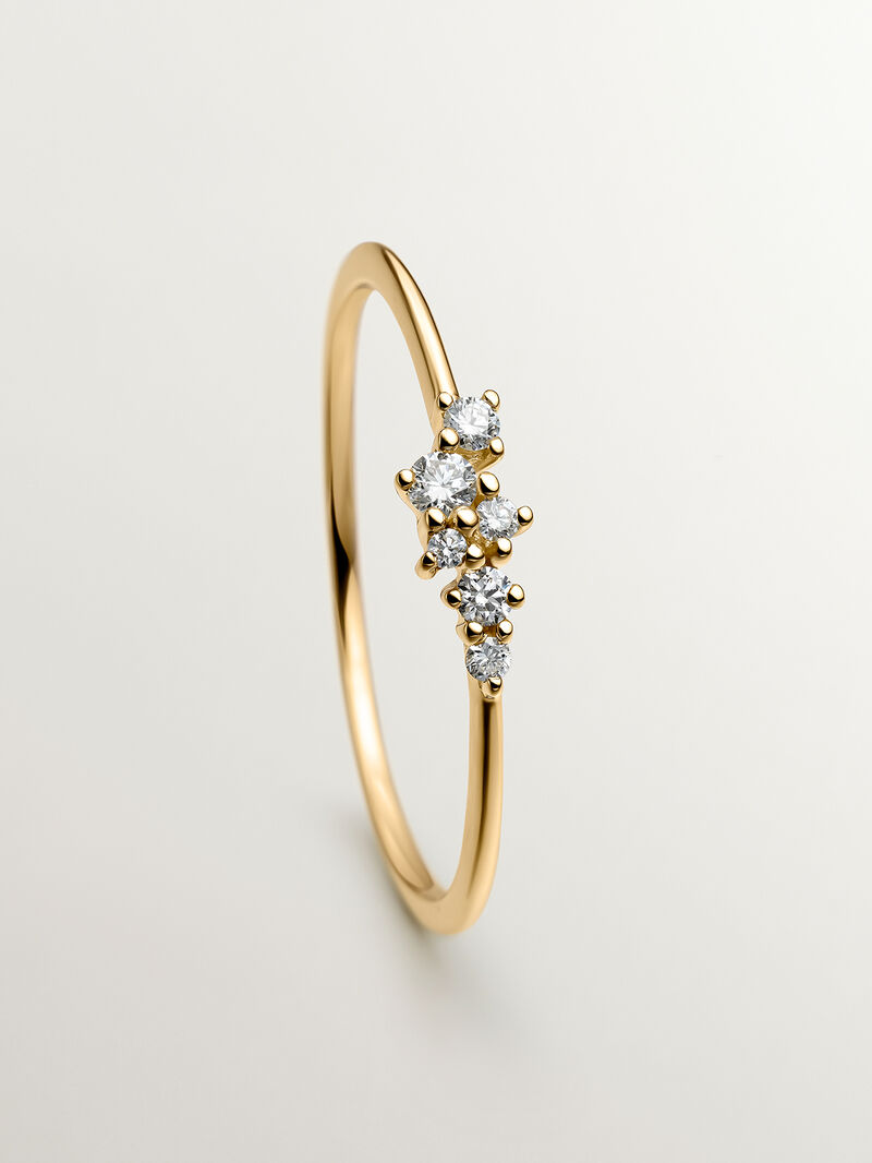 18K yellow gold ring with diamonds 0.025 cts image number 4