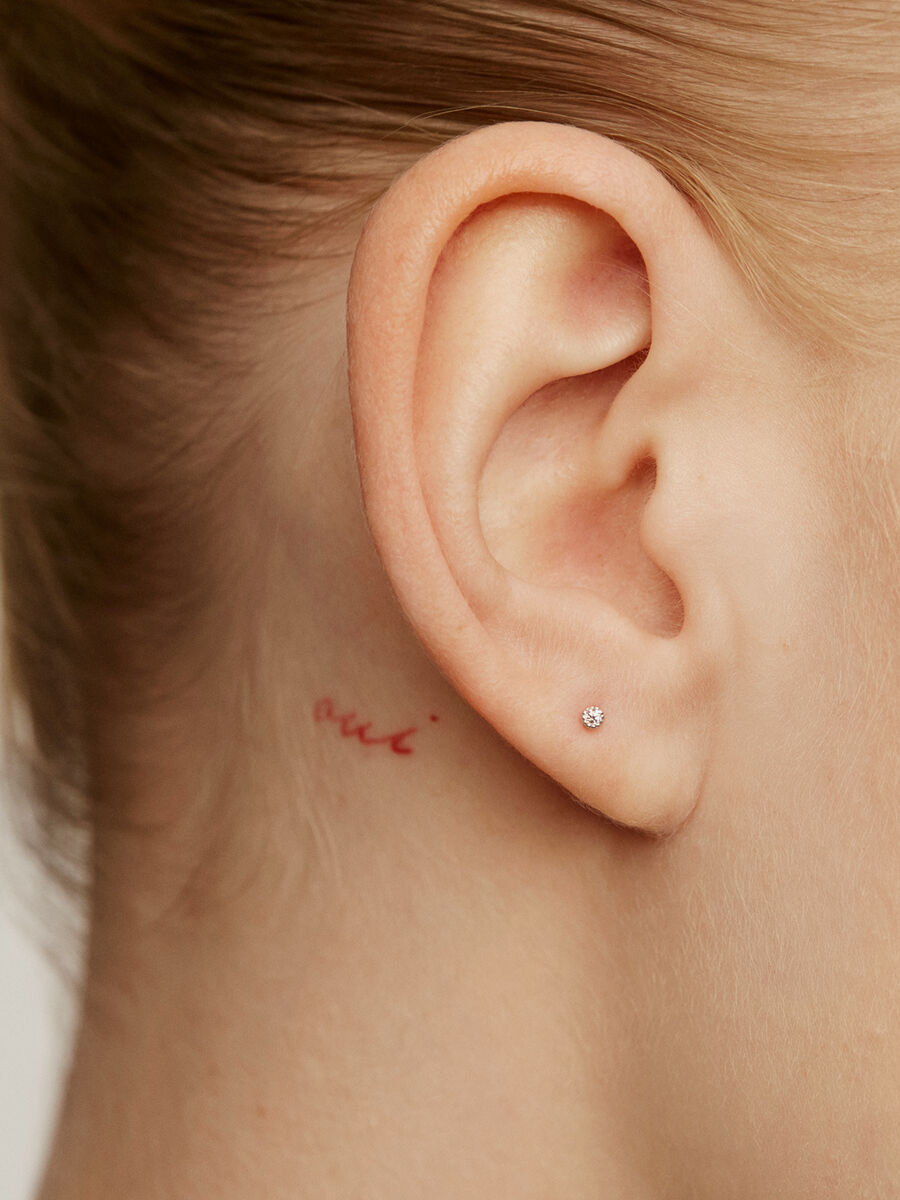 Mini boucle d'oreille piercing diamant 0.014 ct or blanc , J04289-01-H-S, hi-res