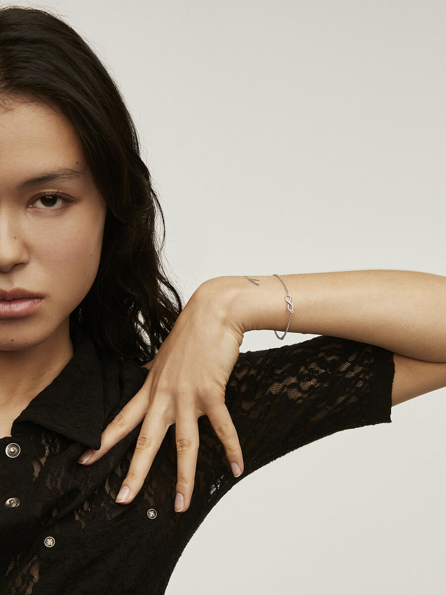 Silver infinity bracelet , J01246-01, hi-res