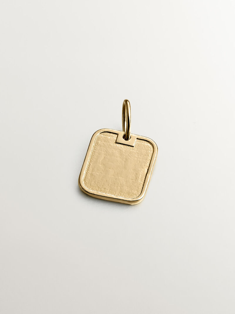 925 silver charm bathed in 18k yellow gold with number 6 image number 2