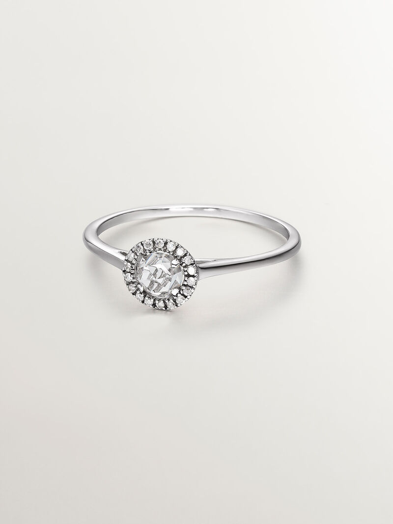 Single-type ring made of 925 silver with topaz image number 0