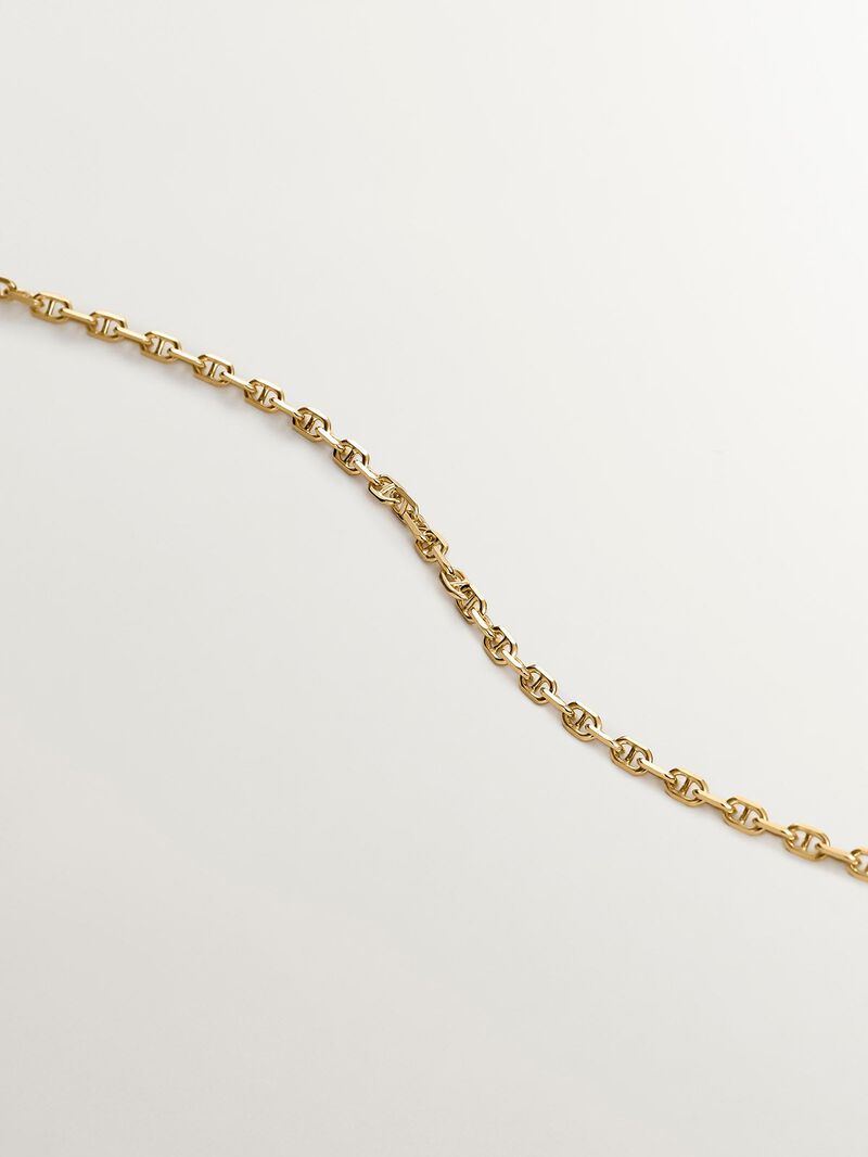 925 Silver link bracelet bathed in 18K yellow gold image number 2
