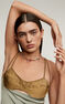 Small gold plated silver oval hoop earrings, J00799-02