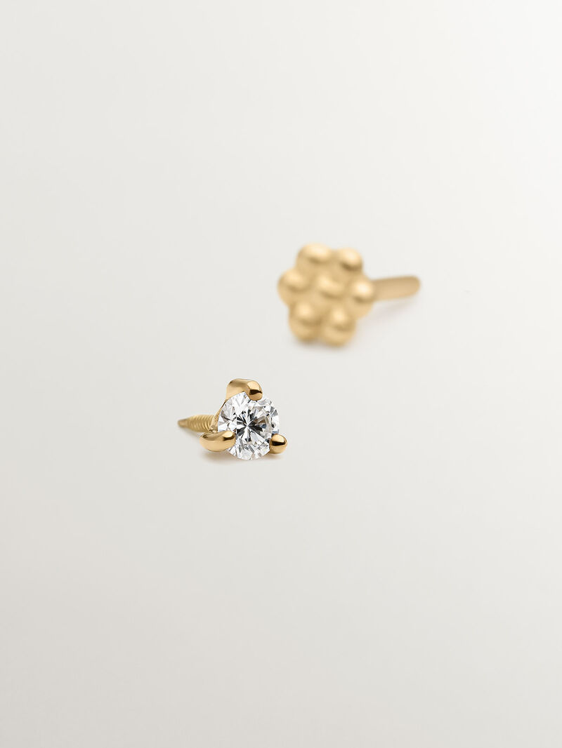 Single 18K yellow gold piercing with 0.04 cts diamond. image number 4