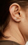 Boucle d’oreilles à l’unité à triple diamant et or blanc 9 K , J04482-01-H
