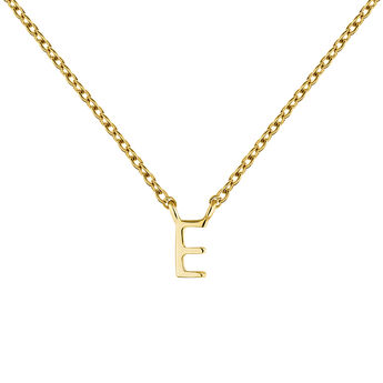Gold Initial E necklace , J04382-02-E, mainproduct