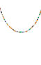 Necklace in 18k yellow gold-plated silver with multicoloured stones, J04877-02-MULTI
