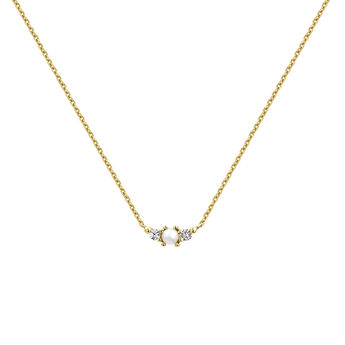 9K gold pearl shapphires pendant necklace , J04891-02-WP-WS,hi-res