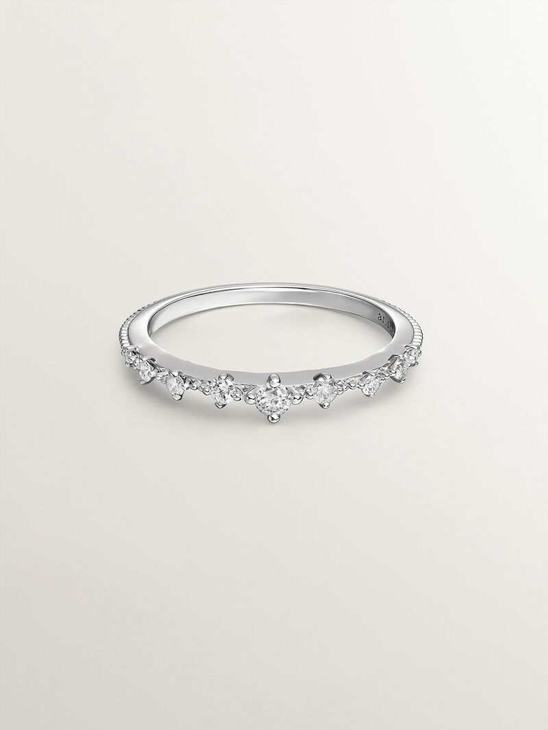 928 Silver Ring with Diamonds image number 1