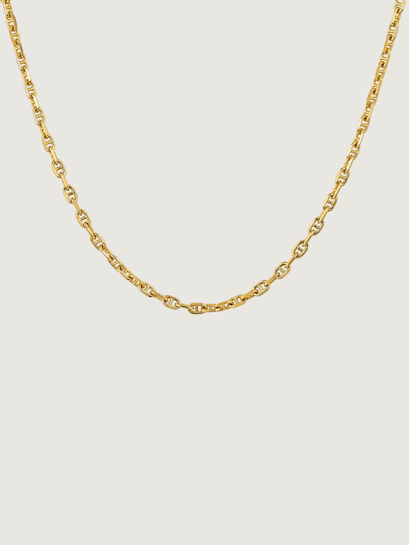 18K Yellow Gold Plated 925 Silver Curb Chain image number 2