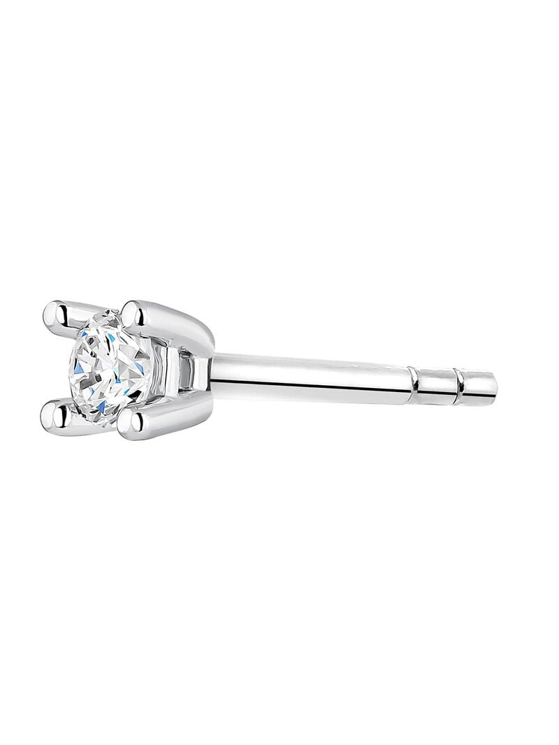 Individual 18K white gold earring with diamond image number 2
