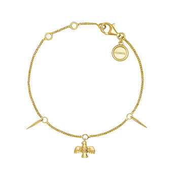 Gold plated bird bracelet , J04557-02,hi-res
