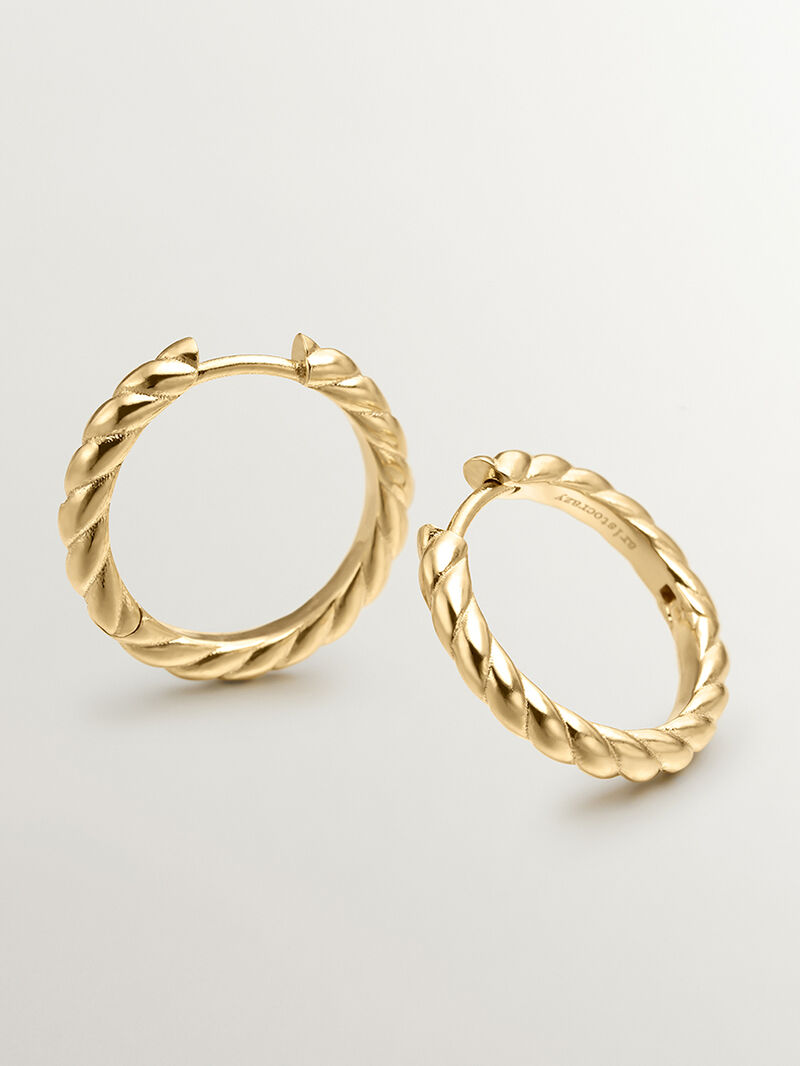 Silver ring earrings 925 bathed in 18k yellow gold image number 4