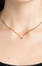 Gold pearl detail necklace , J03379-02