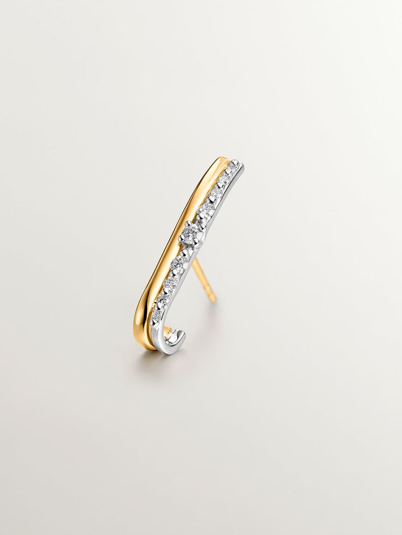 Individual left climber earring in 18K yellow and white gold with diamonds. image number 0