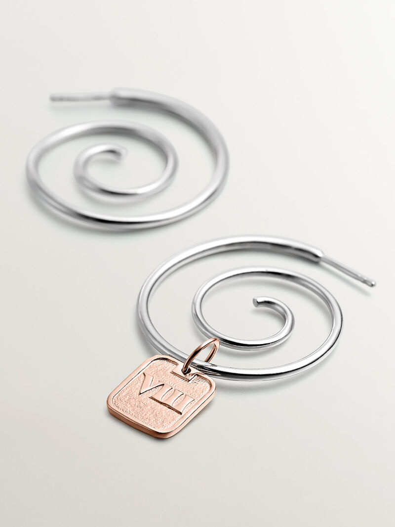 925 silver charm bathed in 18k rose gold with number 8 image number 4