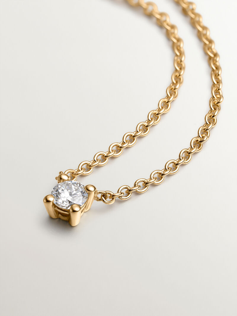 18K yellow gold pendant with 0.1 ct diamond image number 2
