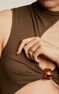 18kt yellow gold-plated silver wicker ring, J04410-02