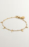 Pulsera estrellas y lunas plata recubierta oro , J04819-02