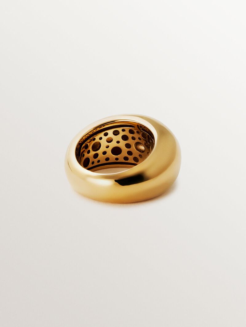 Domed 925 silver ring plated in 18K yellow gold image number 4