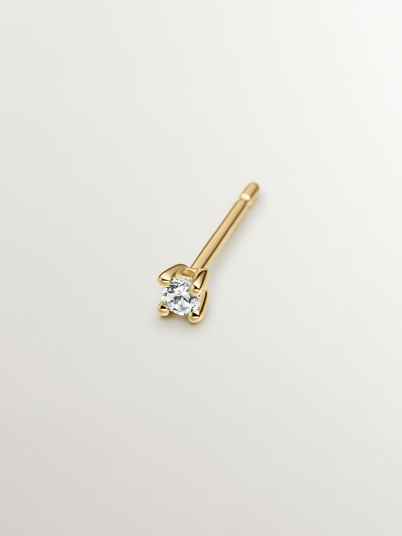 Individual 18K yellow gold earring with 0.05ct diamond image number 1
