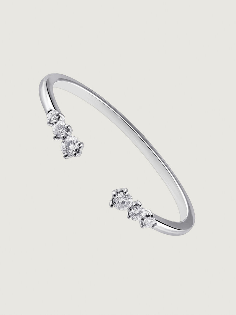 You and Me ring made of 18K white gold with 0.1 cts diamonds. image number 0