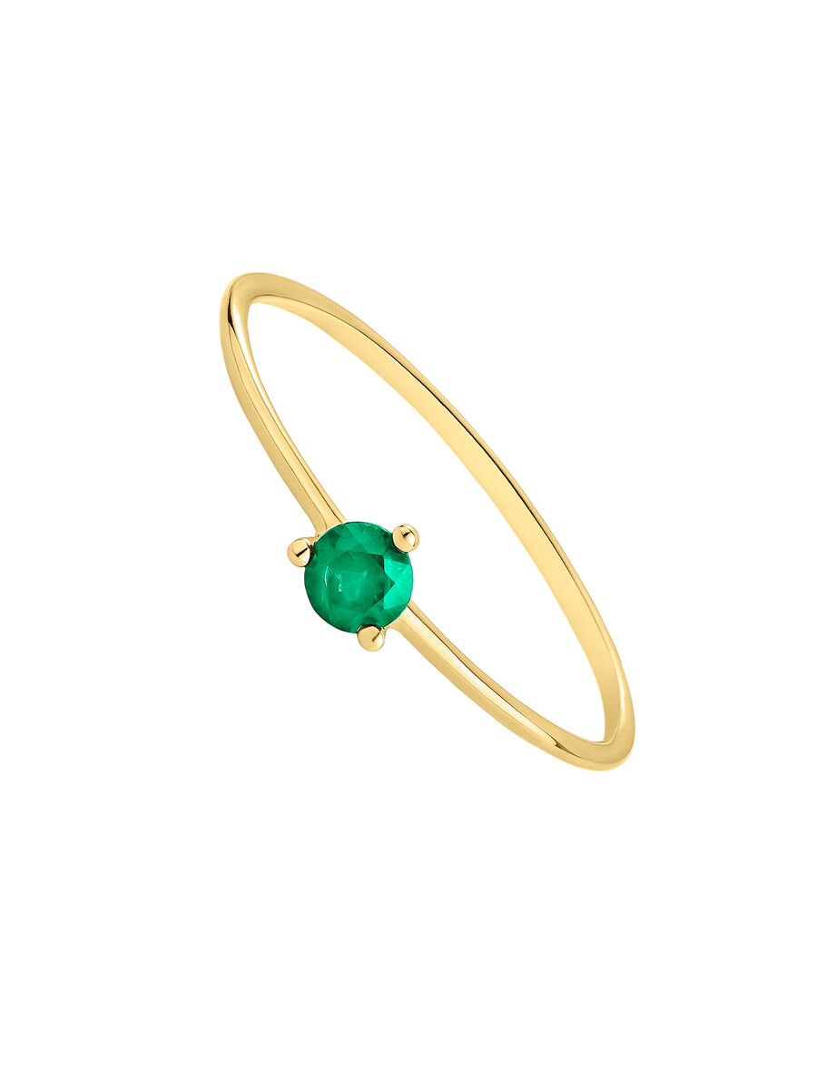 Ring in 9k yellow gold with a green emerald, J05047-02-EM, hi-res