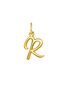 Gold-plated silver R initial charm  , J03932-02-R