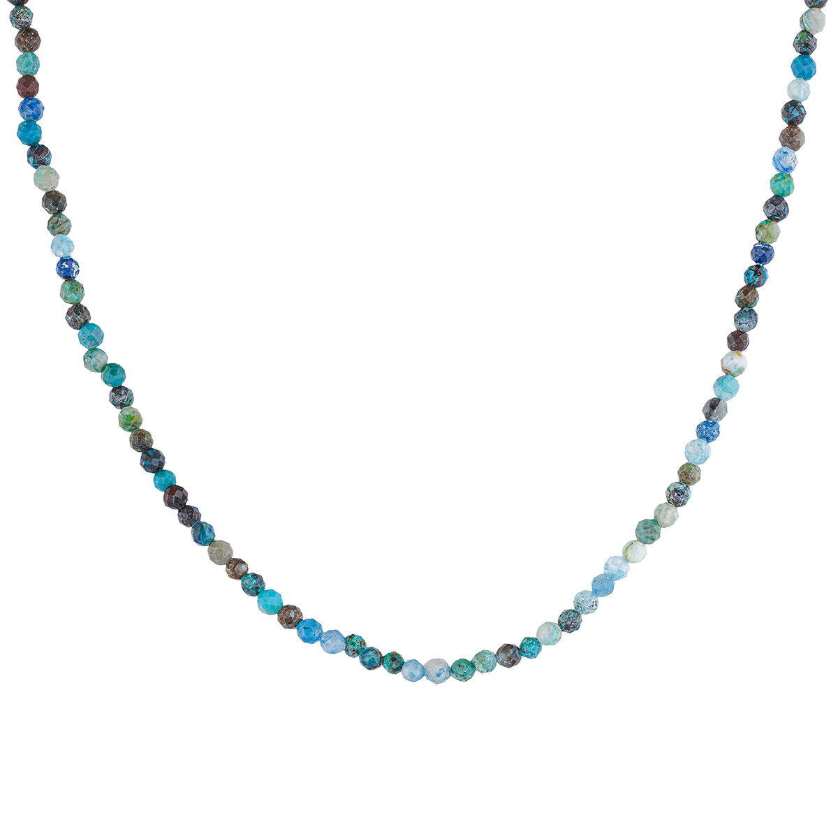 Gold plated ball chain chrysocolla necklace , J04619-02-CH, hi-res