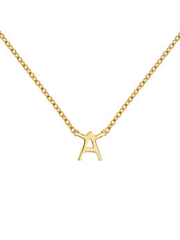 Gold Initial A necklace , J04382-02-A, mainproduct