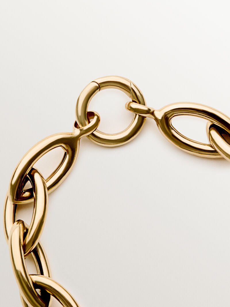 18K yellow gold plated 925 silver bracelet with oval links image number 4