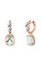 Rose gold plated quartz hoop earrings , J04673-03-GQ-WT-SB