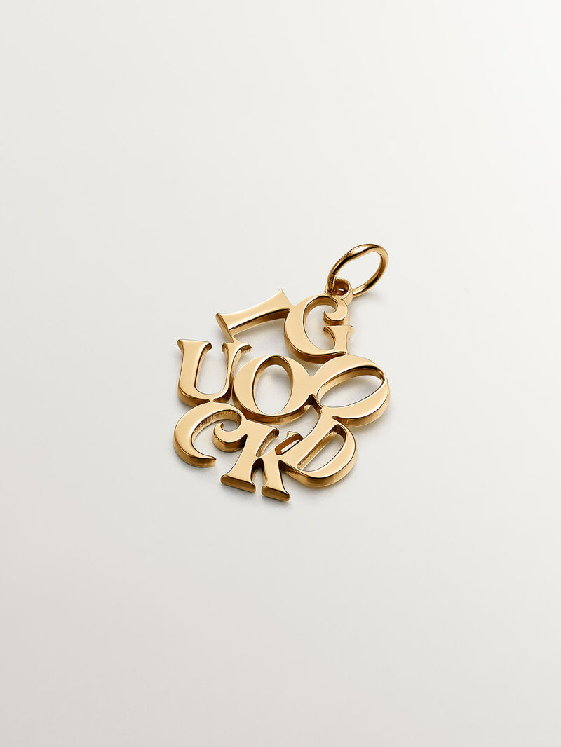 925 silver charm bathed in 18k good yellow gold image number 0