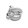 Silver smooth and cabled knot ring , J00609-01