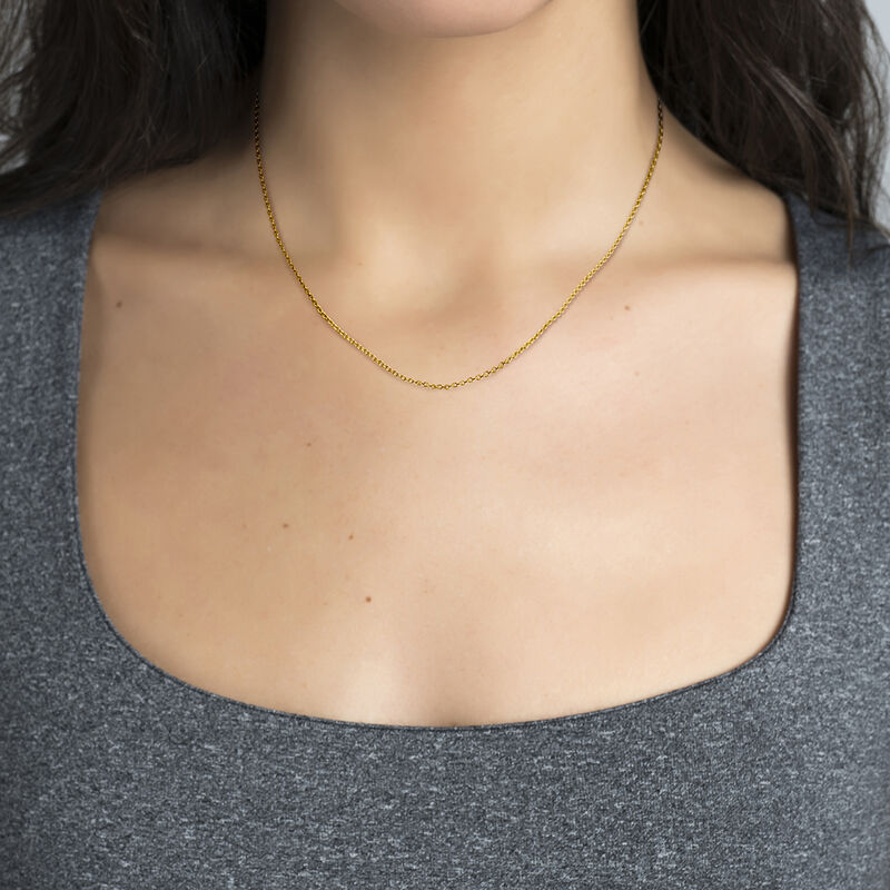 Simple gold-plated silver chain , J03434-02, hi-res