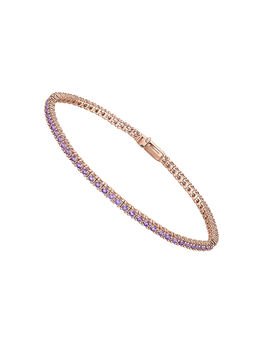 RIVIERE bracelet in 18k gold-plated silver with Swiss blue topaz, J05548-03-LAM,hi-res