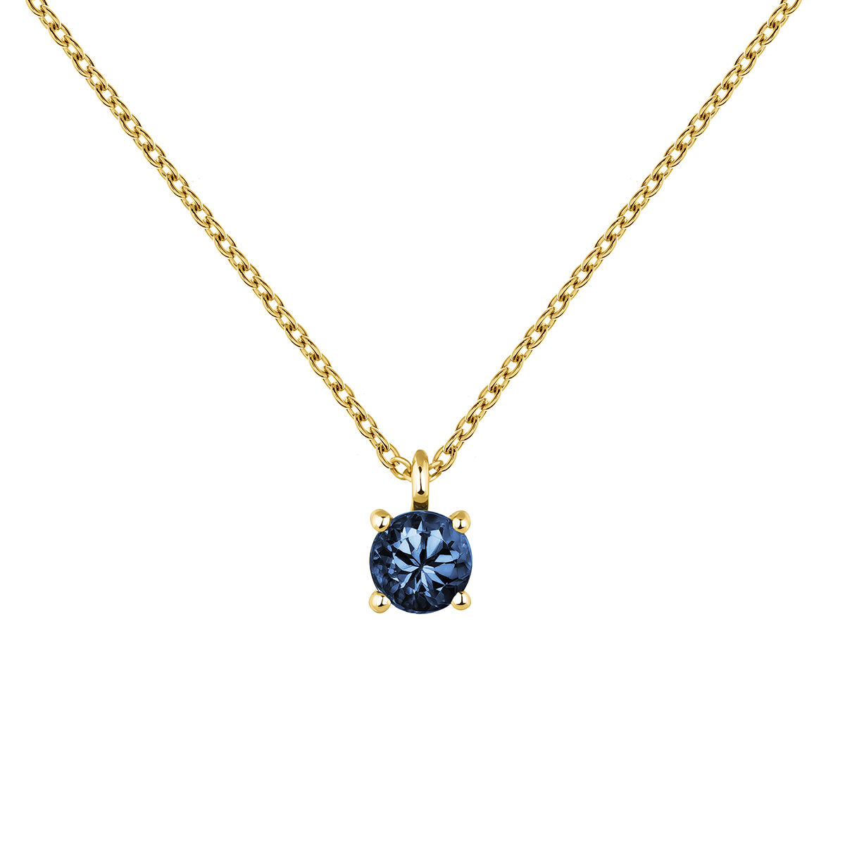 Pendant in 9k yellow gold with a blue sapphire , J04084-02-BS, hi-res