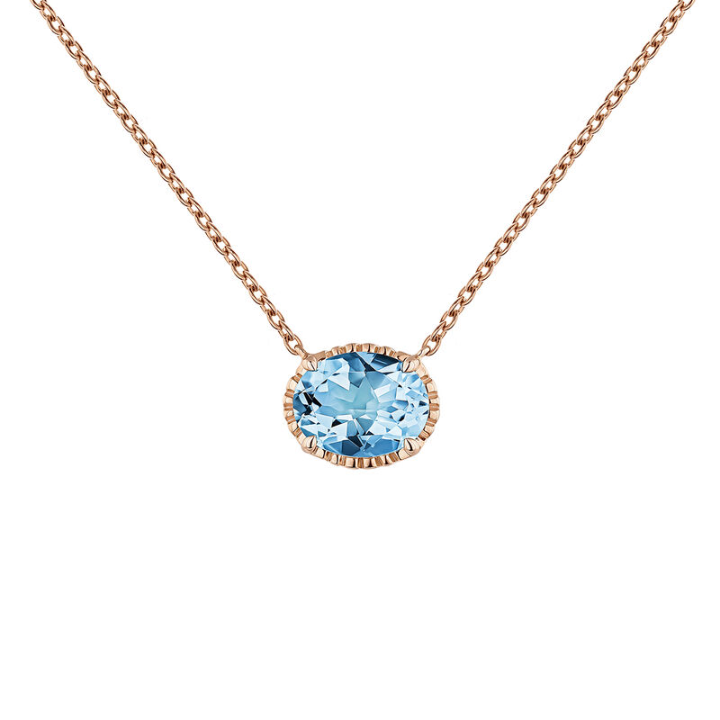 Rose gold plated topaz necklace , J04687-03-SB, mainproduct