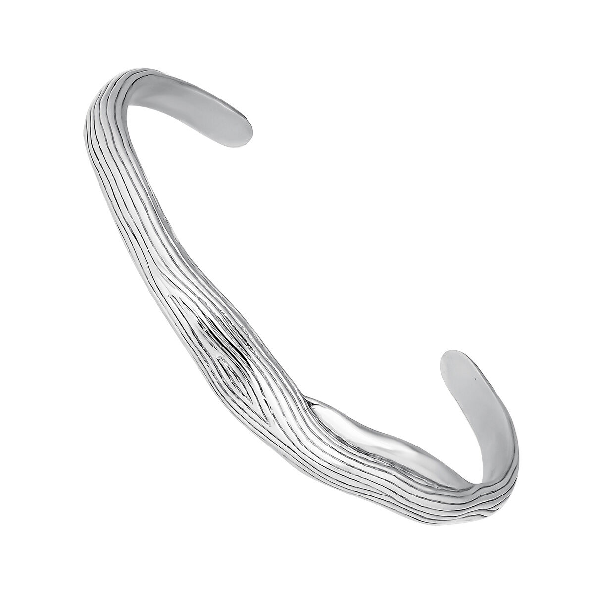 Irregular-shaped, embossed silver bracelet, J05211-01, hi-res