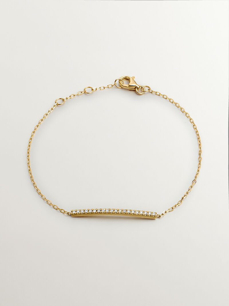 18K yellow gold bracelet with diamonds image number 0
