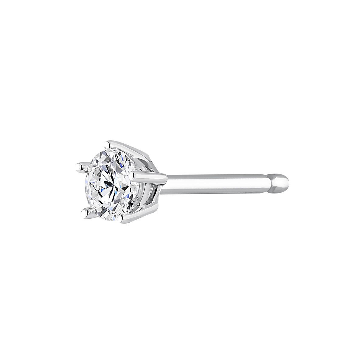 Pendiente solitario diamante 0,1 ct oro blanco , J00888-01-10-H, hi-res