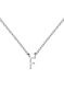 White gold Initial F necklace , J04382-01-F