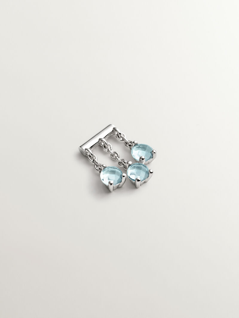 Individual 18K White Gold Pending with Sky Blue Topacios image number 0